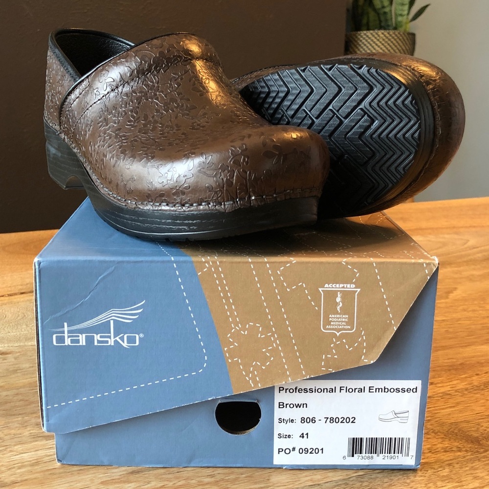 Brand New Floral Embossed Dansko Clogs